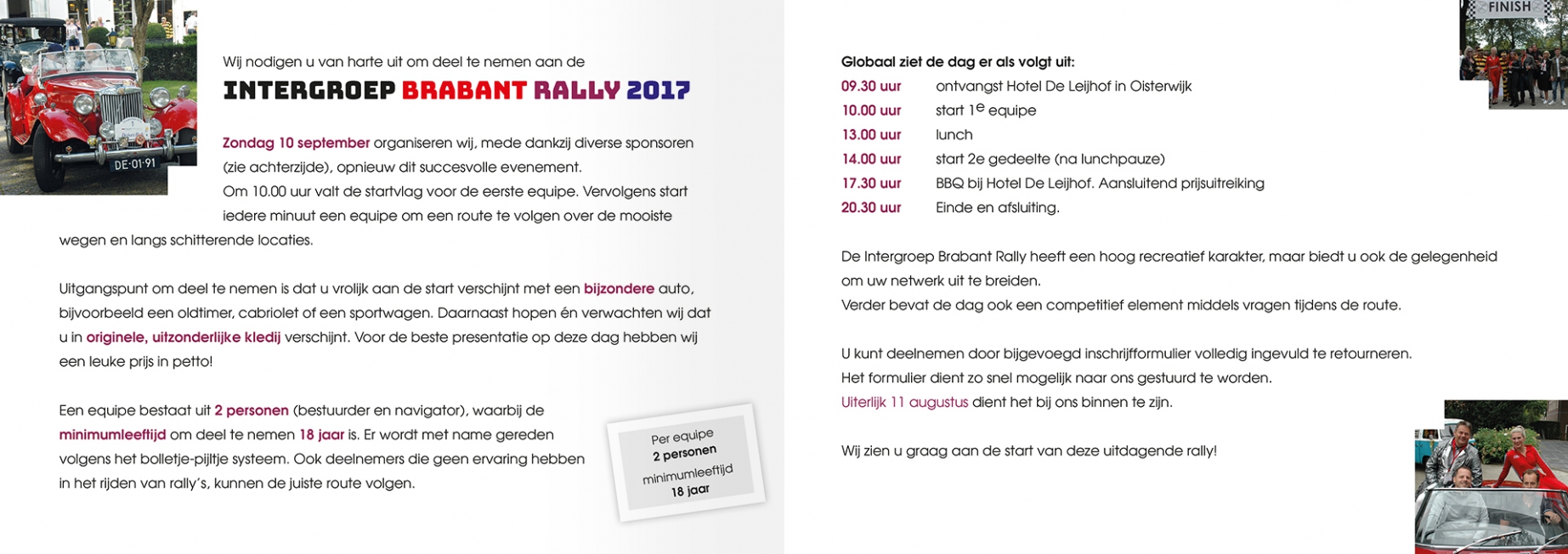 Intergroep Nederland BV - Uitnodiging jaarlijkse Brabant Rally